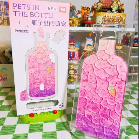 PETS IN THE BOTTLE Bunny Animal Shaped Acrylic Puzzle - Picture 3 of 6